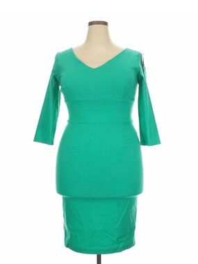 Diva Emerald V-Neck Midi Dress